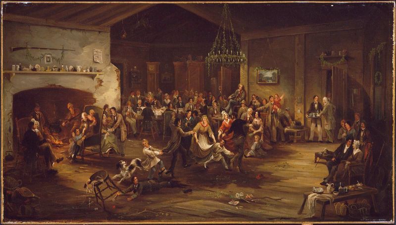 ChristmasParty_ca1850_AttributedTo_Wilkie_MFABoston